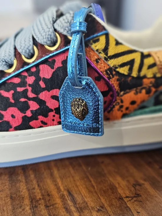 Kurt Geiger Womens Multicolor Leopard-Panel LowTop Sneakers/Shoes Sz 5.5, 6, 6.5 - Picture 8 of 10